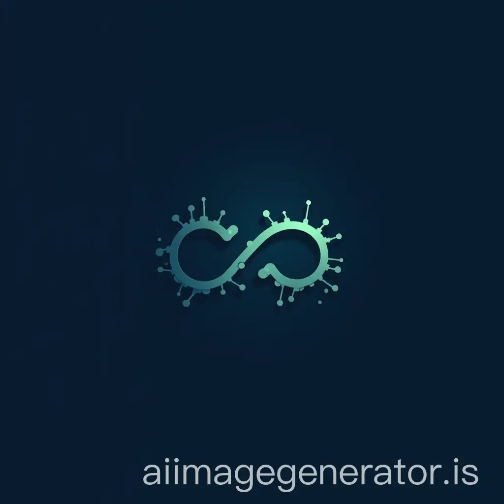 Design a logo for Infinium Solutions that combines a stylized infinity symbol (∞) with connection waves, connected digital particles or nodes, using a dark blue (#003366) palette as the main color, emerald green (#2ECC71) as the secondary color and silver (#C0C0C0) details for a modern and technological touch; the style should be minimalistic, professional and adaptable to digital and physical media.