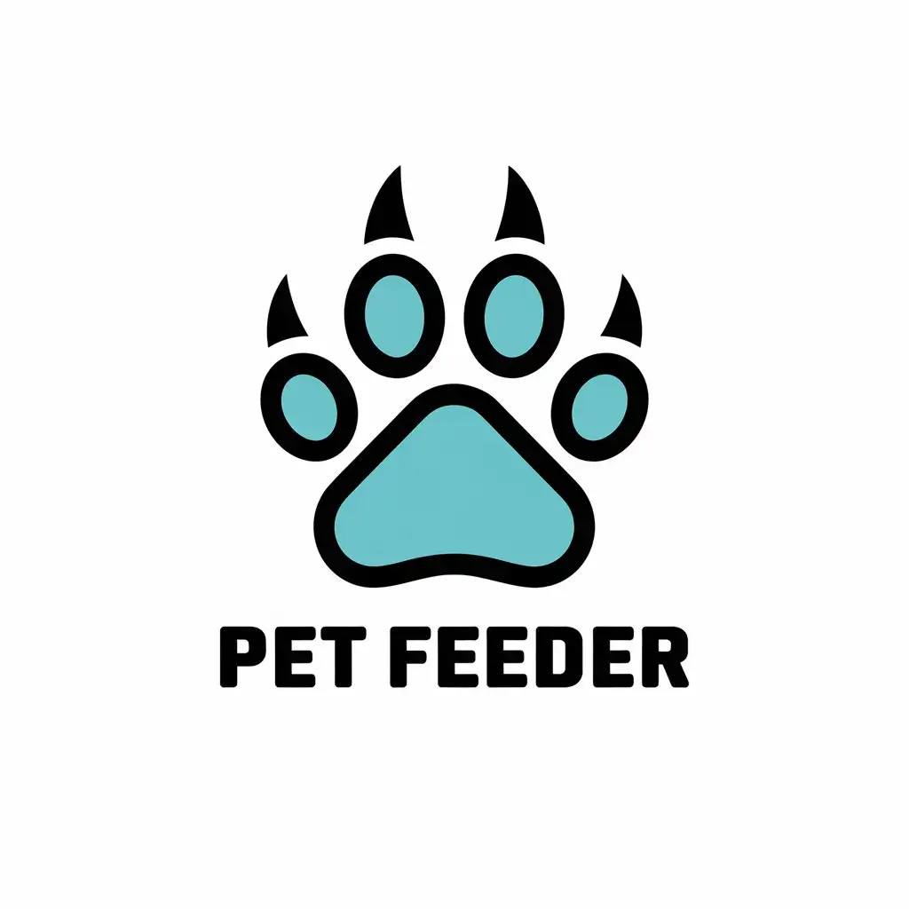 LOGO-Design-for-Pet-Feeder-Cat-Paw-Print-with-Elegant-Typography-and-Clear-Background