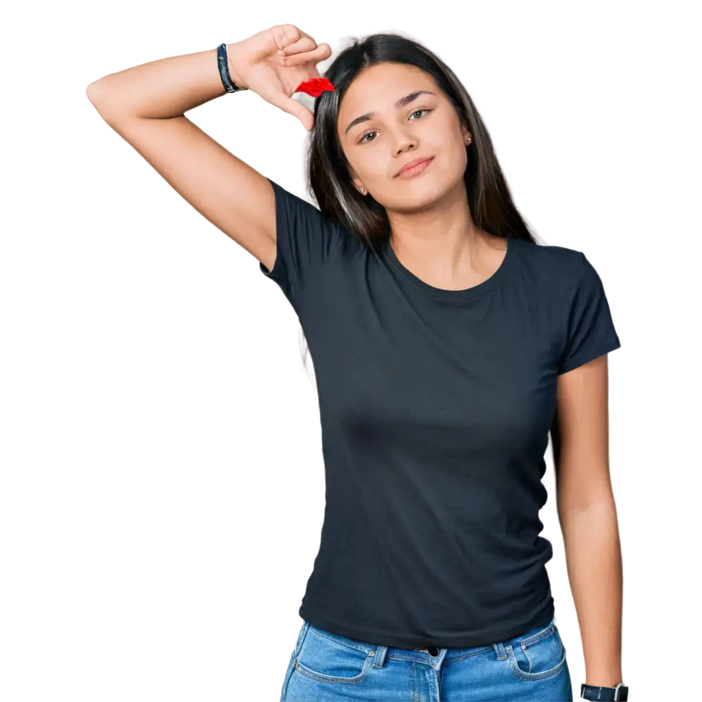 Black-and-Red-TShirt-Design-PNG-Image-Photographic-Scene-Featuring-a-Girl