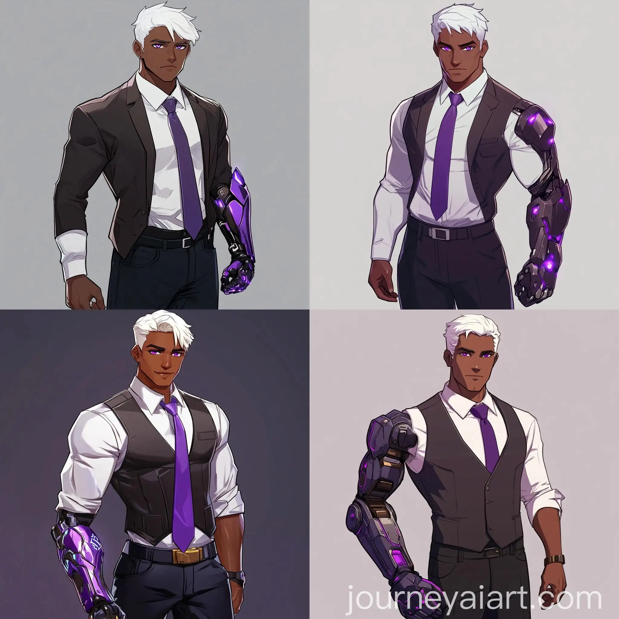 Animated-Character-with-Brown-Skin-and-Purple-Metallic-Arm