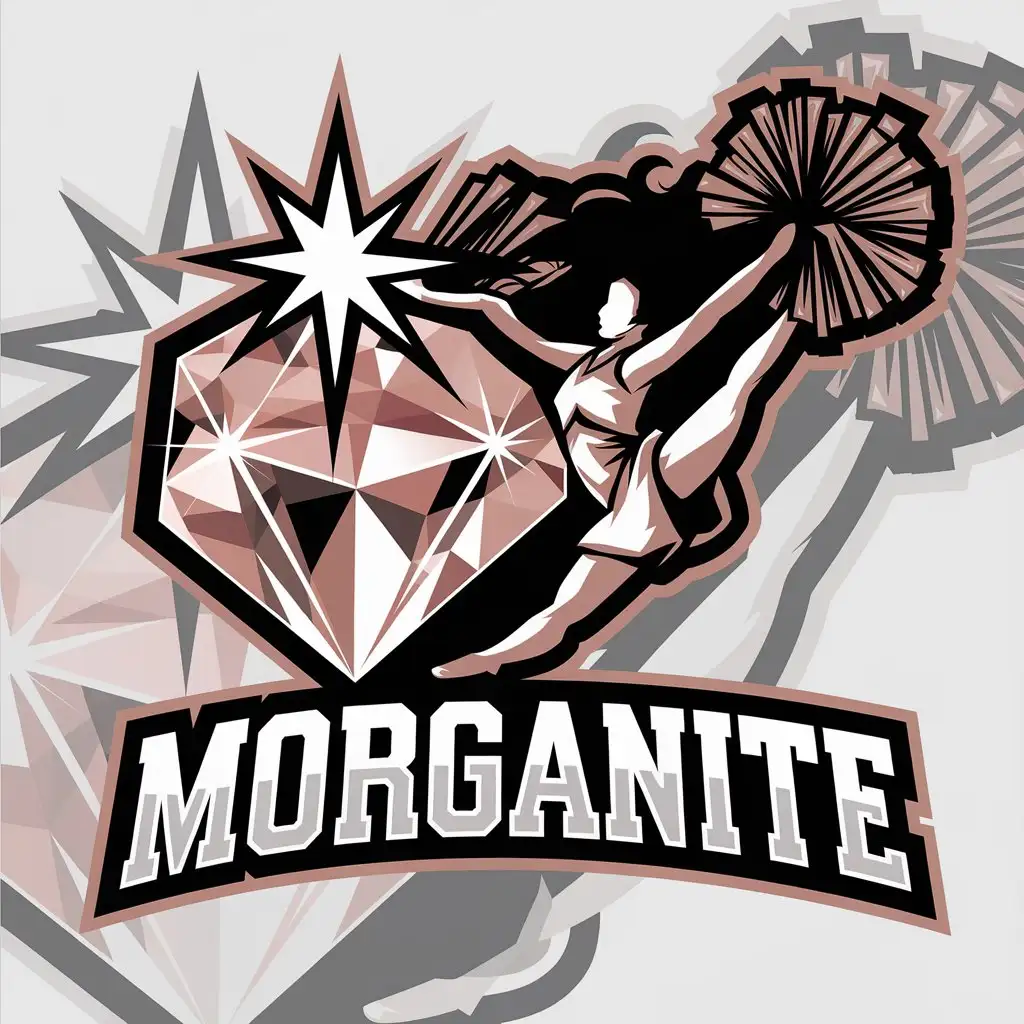 LOGO Design for Morganite Gemstone Sparkling and Cheerleader Theme