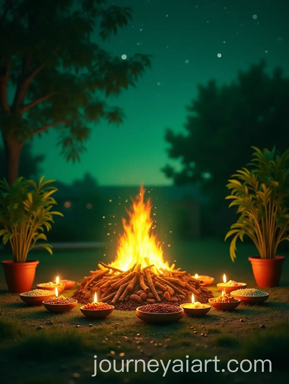 GreenHued-Lohri-Festival-Celebration-with-Bonfire-and-Traditional-Foods-in-Home-Garden