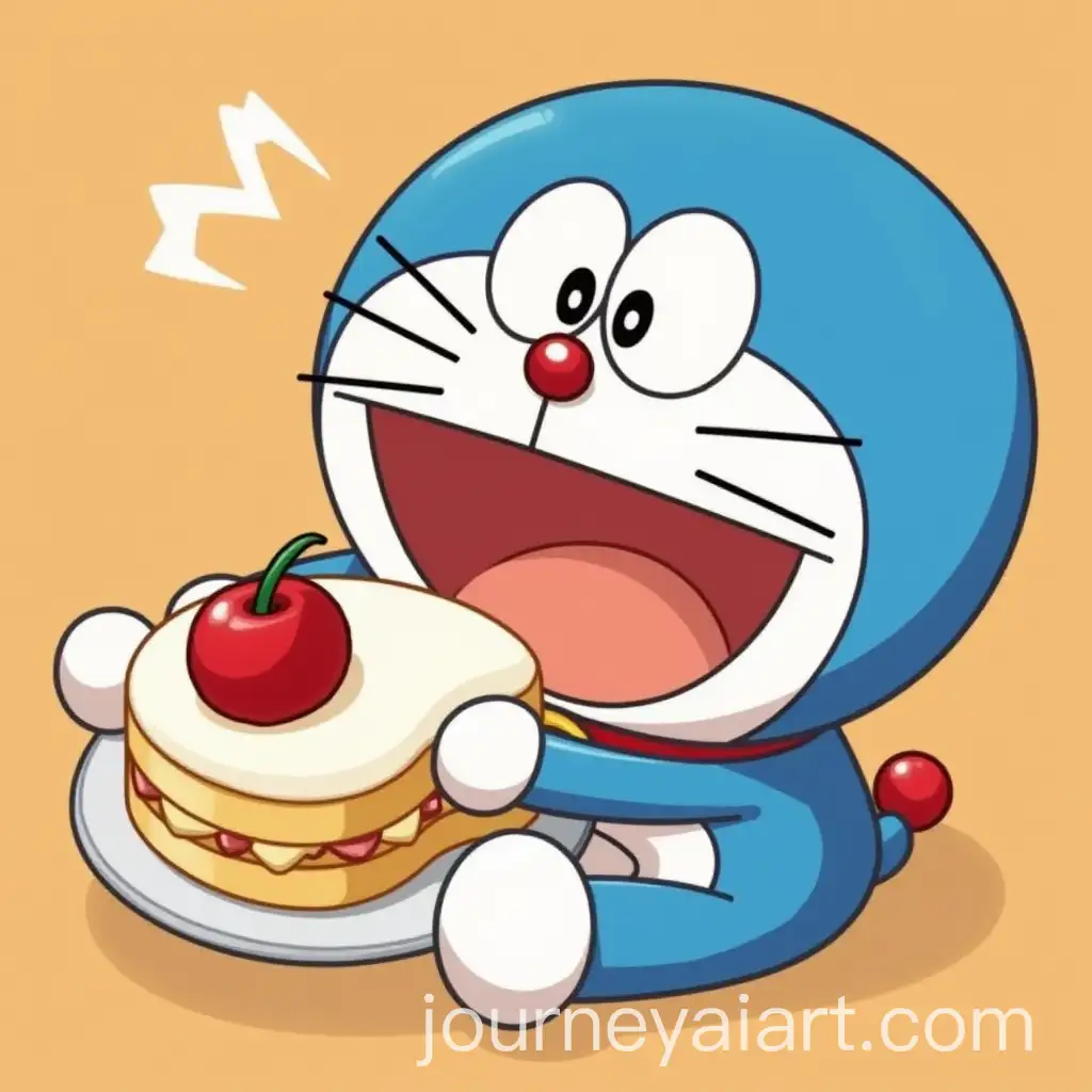 Doraemon-Enjoying-Doracake-inAI-Art-Prompt-Expansion-a-Whimsical-Setting