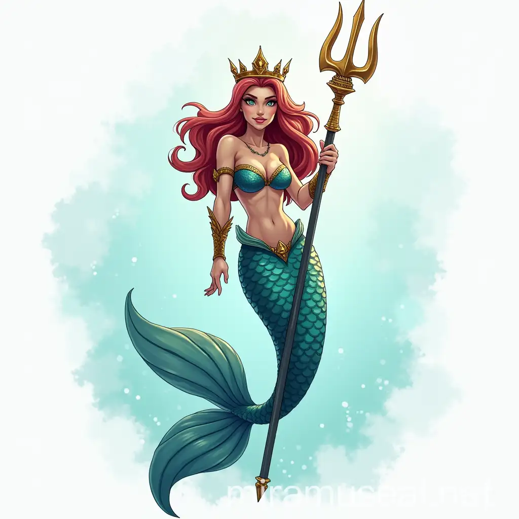 Mermaid Queen with Trident in Hero Quest Style