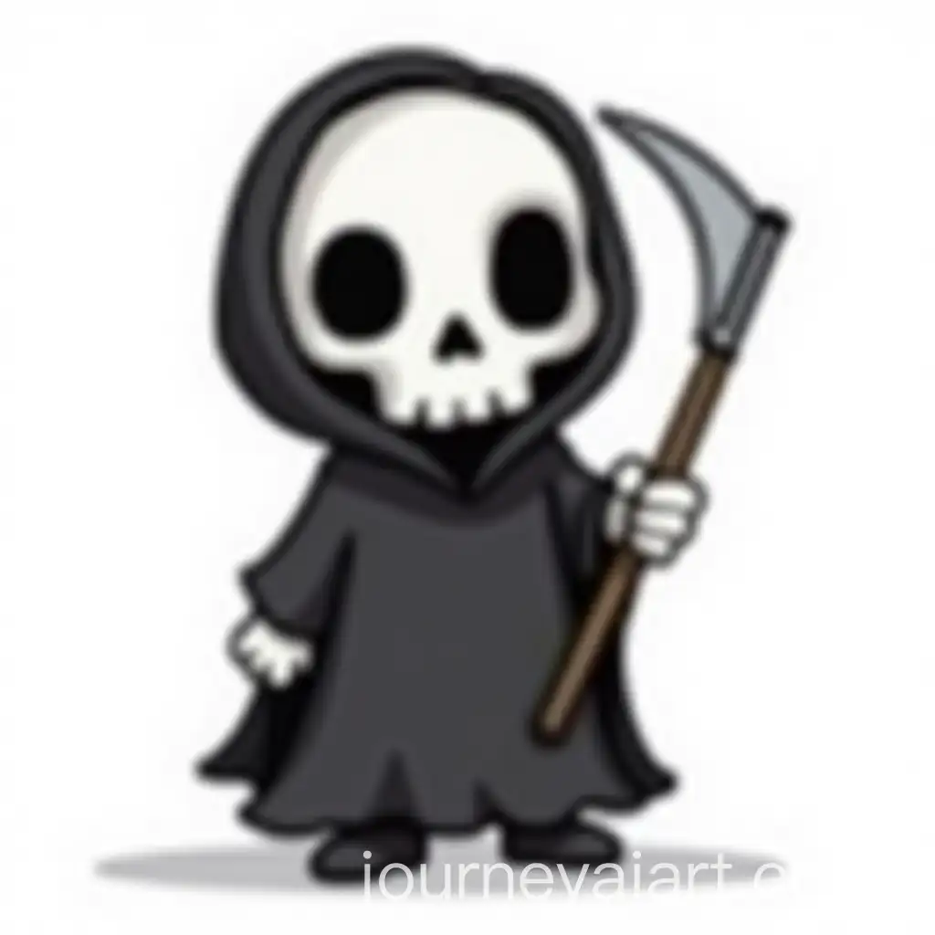 Cartoon-Skull-Character-with-Hooded-Cloak-and-Scythe