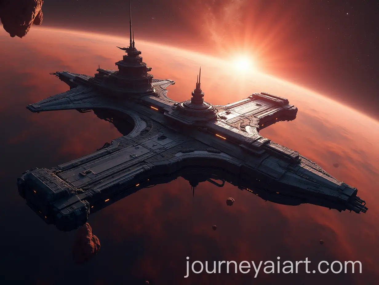 Futuristic-Megastructure-Space-Station-Hovering-Above-Mars