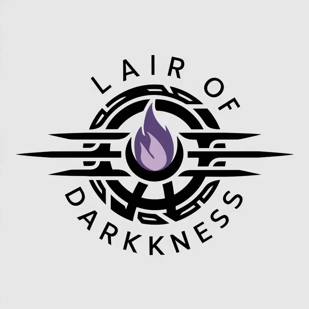 LOGO Design For Lair of Darkness Vector Logo with Cosmos and Violet Flame