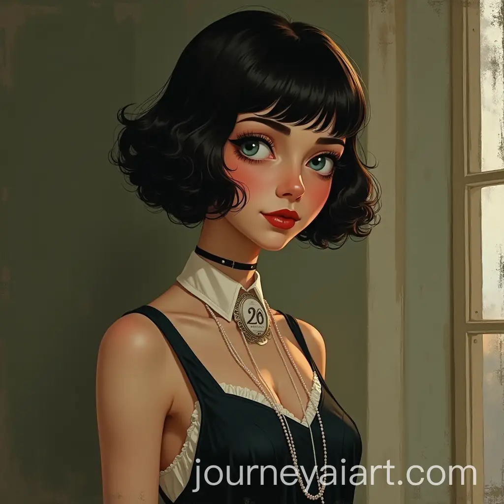 Dreamy-1920s-Hispanic-Flapper-Girl-in-Telephone-Operator-Dress