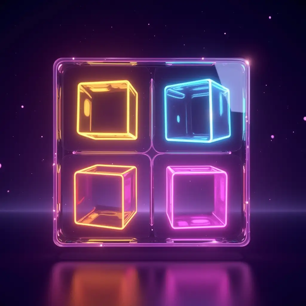 HyperRealistic-3D-Game-Interface-with-Neon-Glass-Panels