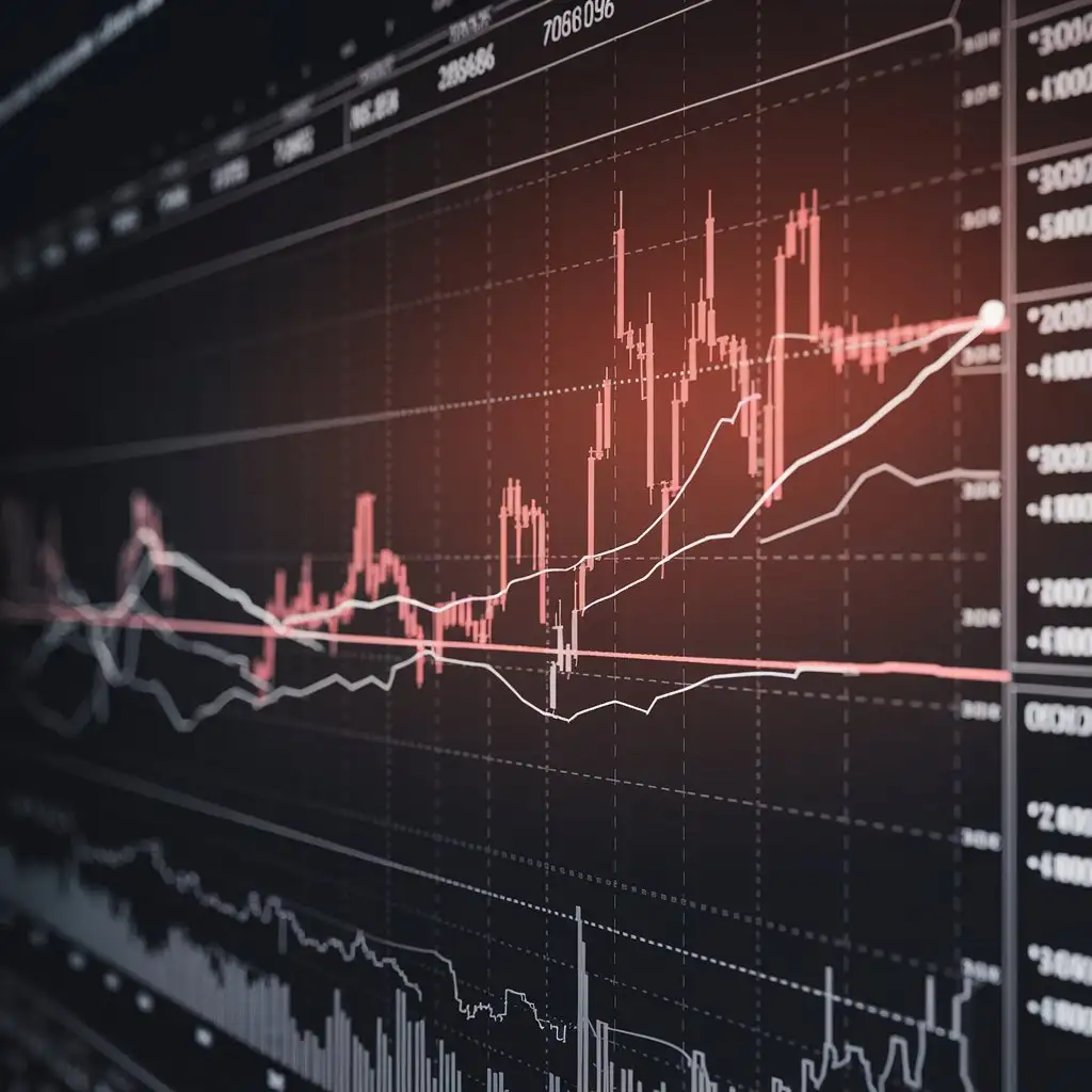 i need images related to gold market analysis, image should describe negative outlook for gold price in future redish tint, dark theme with gold bright. Pictures should be hi-res, detailed, realistic, clear and professional.