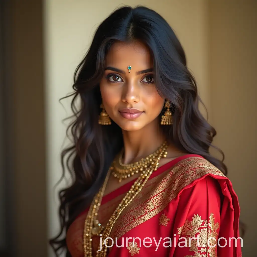 Indian-Girl-Wearing-Traditional-Saree-in-Elegant-Pose