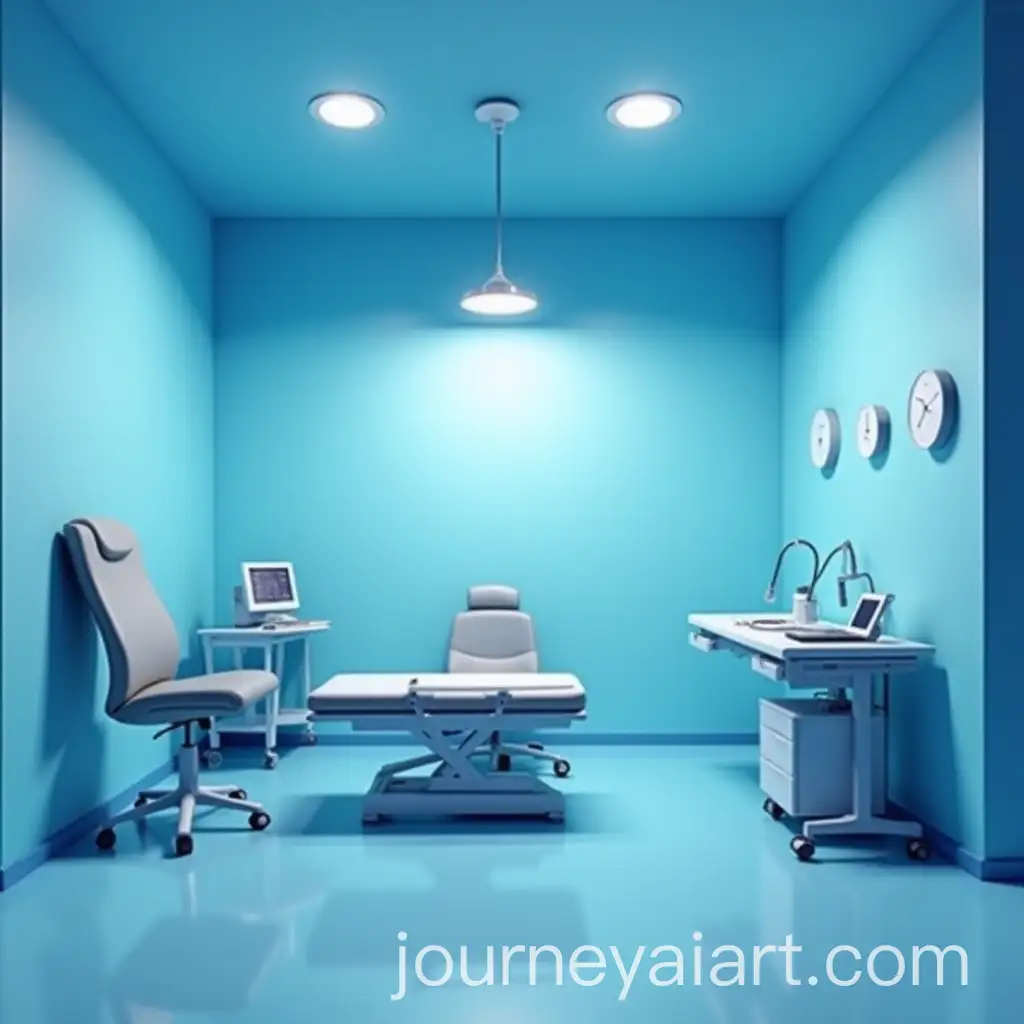 Realistic-Doctor-Consulting-Room-with-Modern-Equipment-and-Blue-Walls