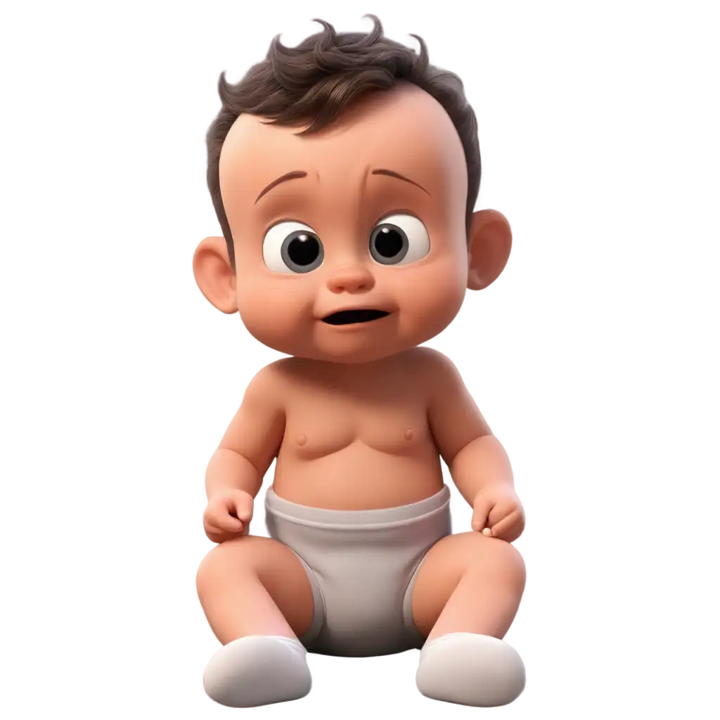 Cartoon-PNG-Image-of-a-Crying-Newborn-Baby-Heartwarming-3D-Illustration