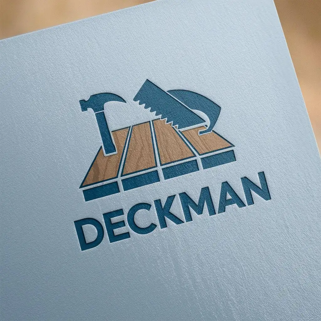 LOGO Design For Deckman Modern Earthy Tones with Decking and Abstract Shapes