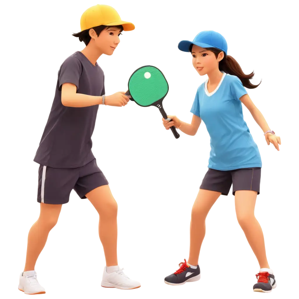 PNG-Image-of-Teenage-Chipi-Characters-Playing-Vietnamese-Pickleball-in-Sports-Style-Hats