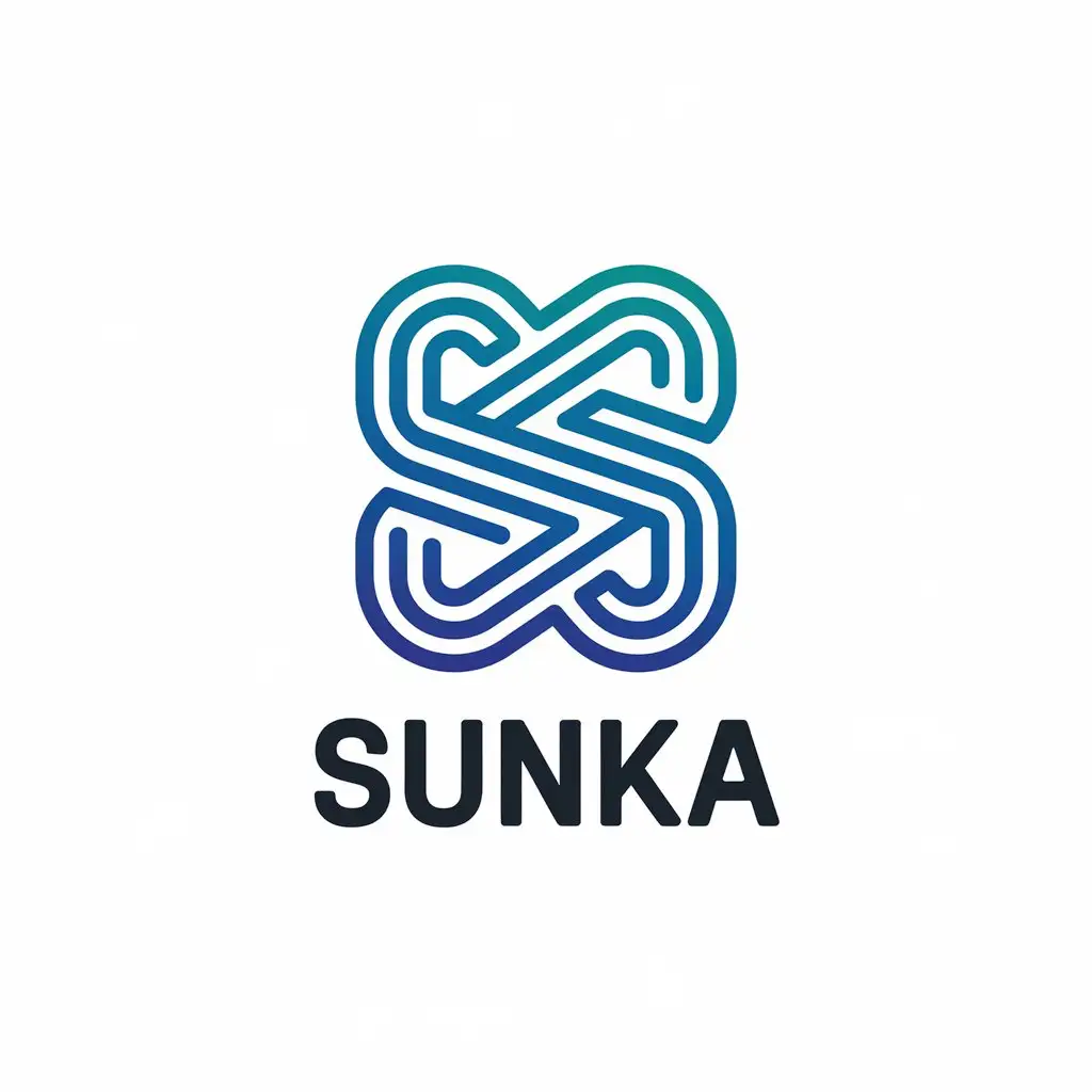 a vector logo design,with the text "Sunka", main symbol:Contourny,complex,be used in Internet industry,clear background