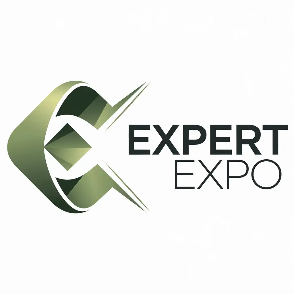 LOGO Design for Expert EXPO Modern Minimalistic Style with Networking and Innovation Symbolism in Green White Orange or Violet