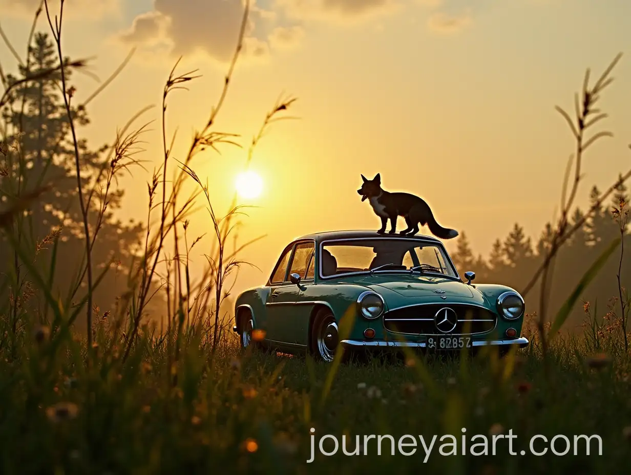 Realistic-Crossfox-2009-Car-in-a-Forest-at-Sunset