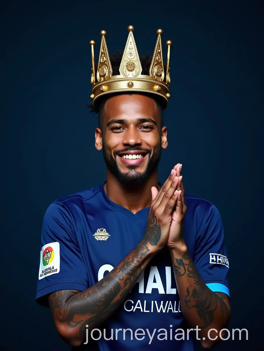 Neymar-Jr-Exuding-Royalty-in-AlHilal-Jersey-and-Golden-Crown