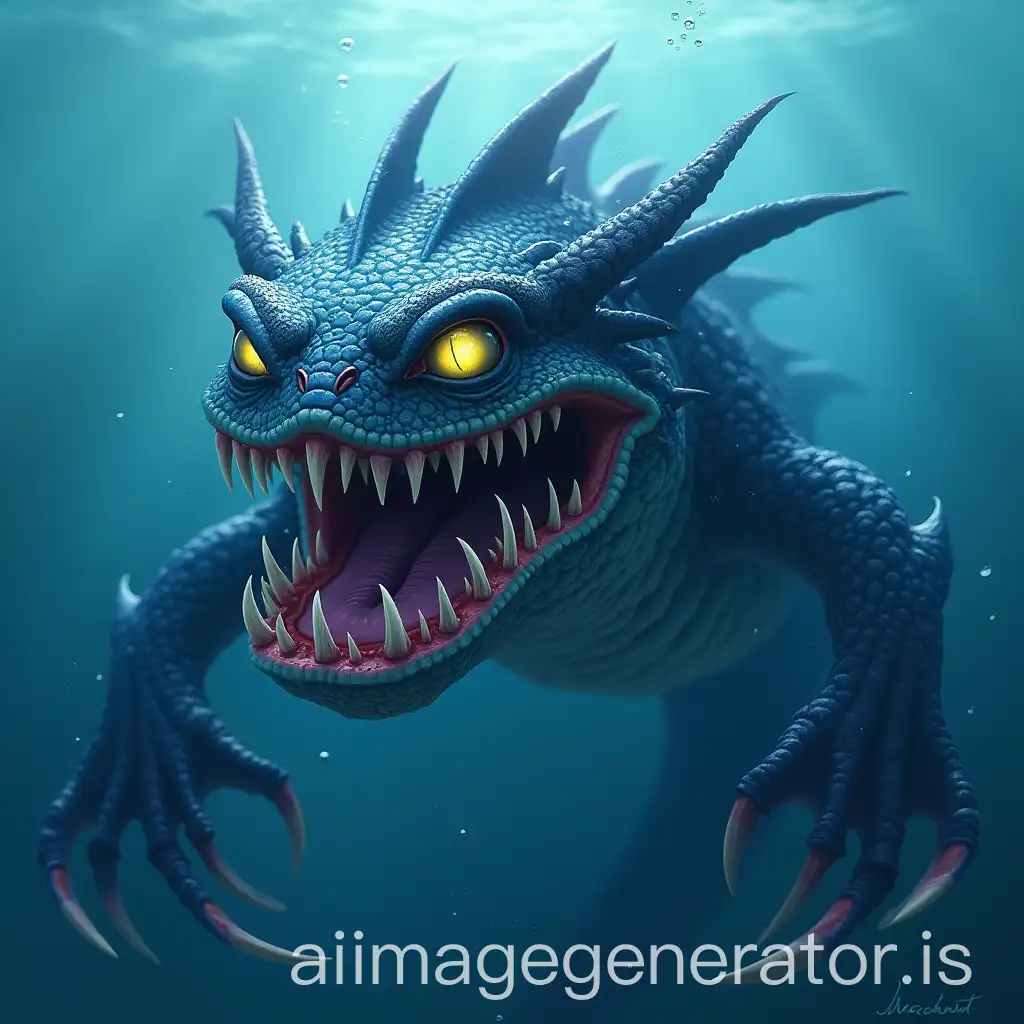 Sea-MonsterAI-Image-Expansion-with-Gleaming-Yellow-Eyes-and-Purple-Teeth