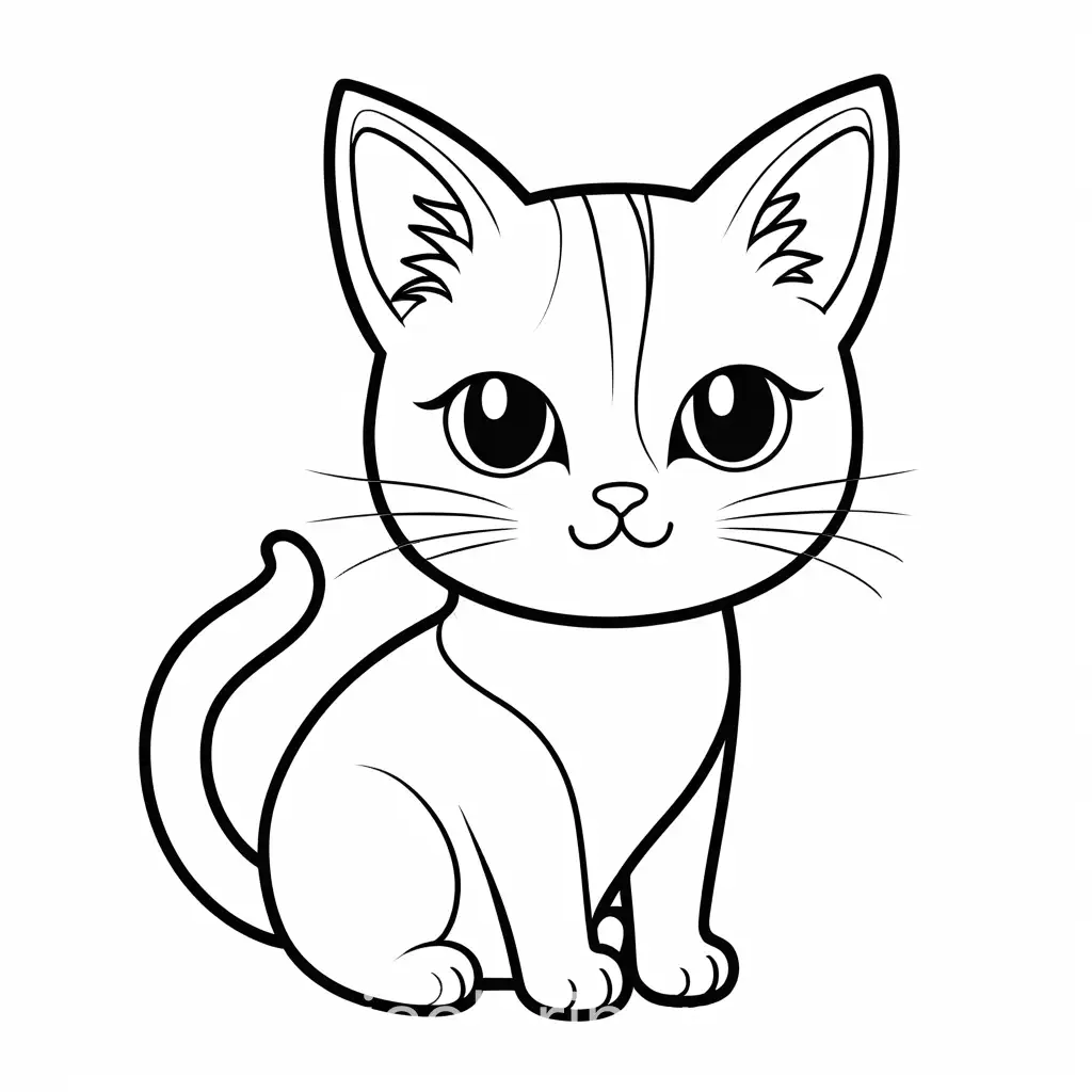 Simple-Kawaii-Cat-Coloring-Page-for-Children