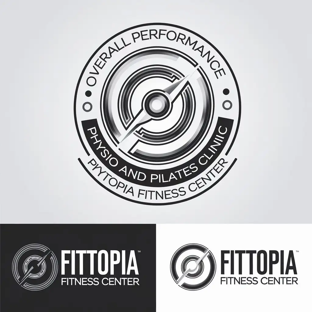 LOGO Design for Overall Performance Physio and Pilates Clinic Modern Powerful Aesthetic with Black White and Bold Accents