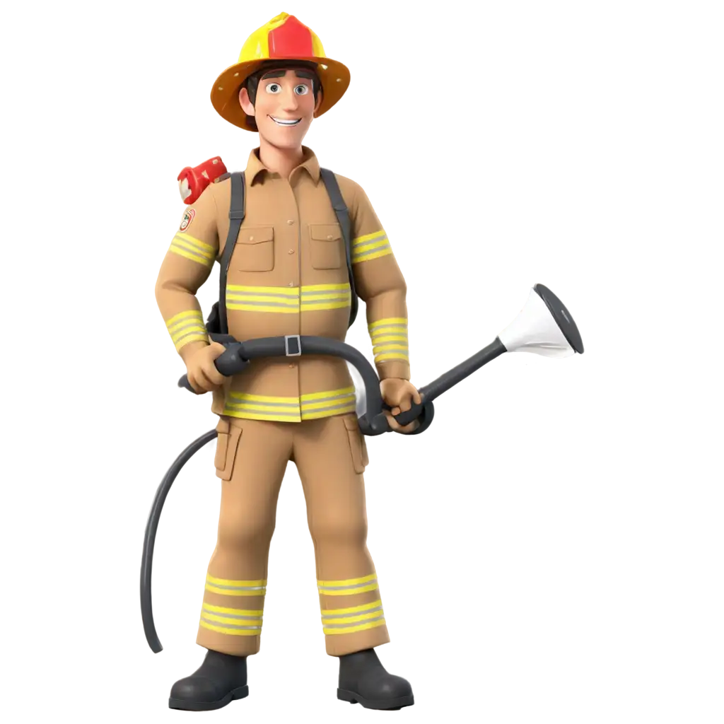 Cartoon-Fireman-Holding-a-Hose-PNG-Image-Playful-Illustration-for-Educational-Materials