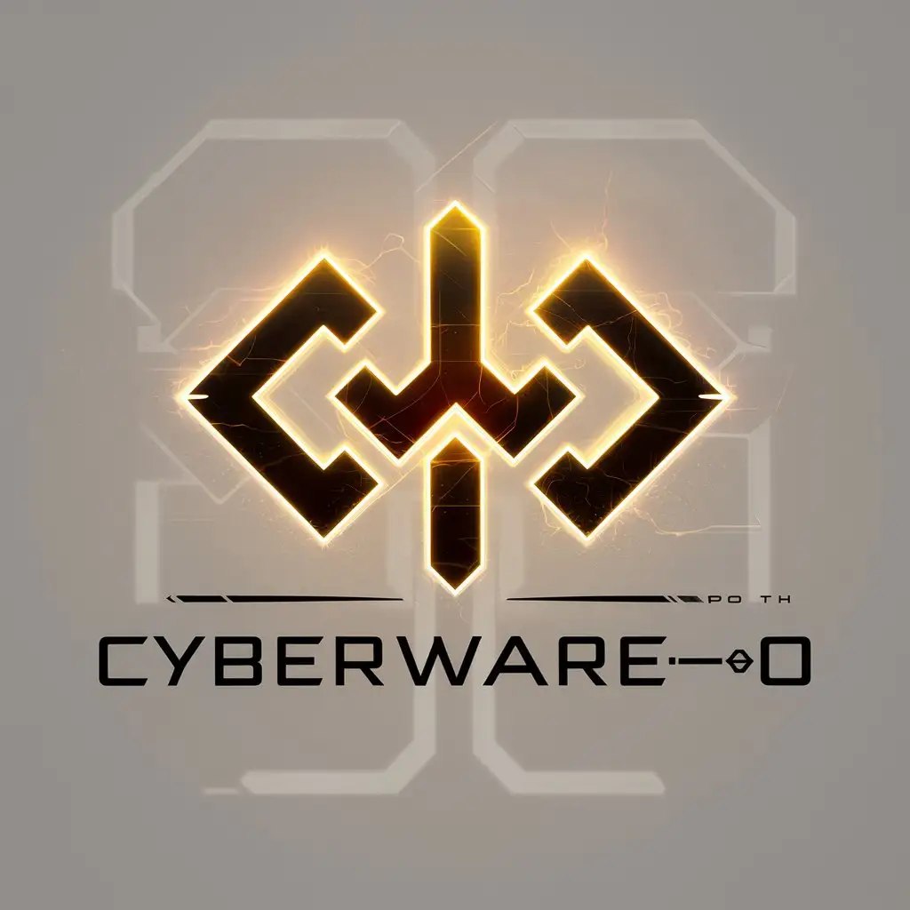 a logo design,with the text "CyberWare_0", main symbol:in the style of pubg,Moderate,clear background