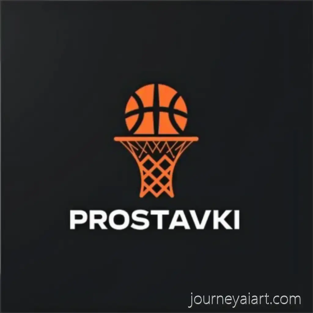 Minimalistic-Geometric-Basketball-Logo-with-Bright-Orange-Hoop-and-PROSTAVKI-Text-on-Dark-Grey-Background