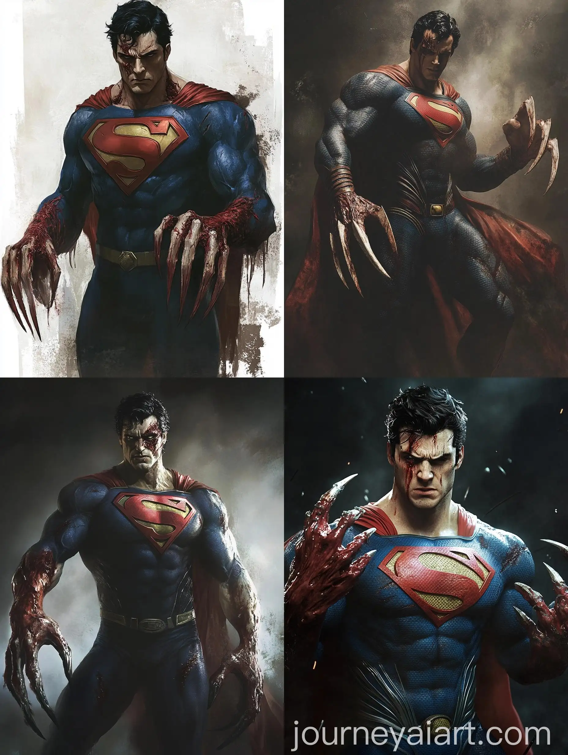 Superman-Infected-by-Prototype-Video-Game-Parasite-Claws-Hands
