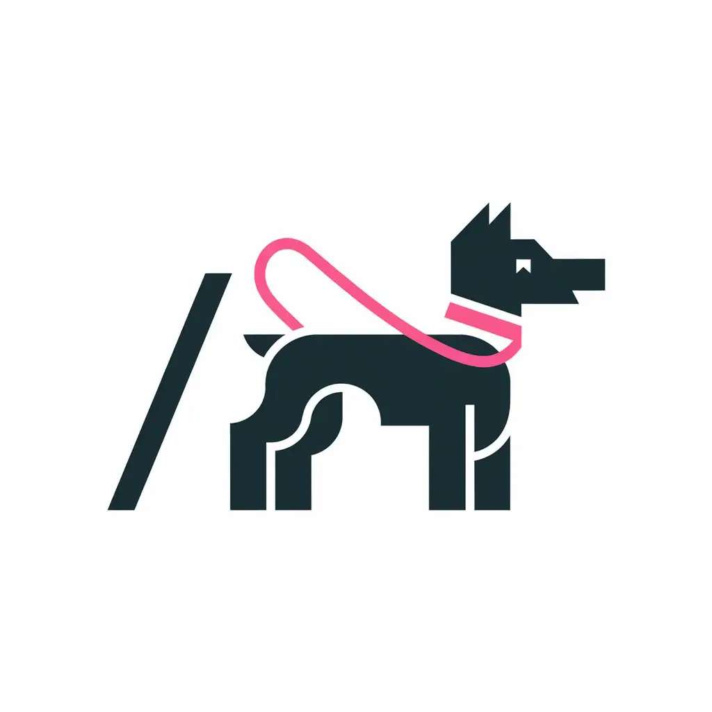 LOGO Design For Cybernetic Glitched Out Leash Vibrant Pink with Futuristic Tech Theme