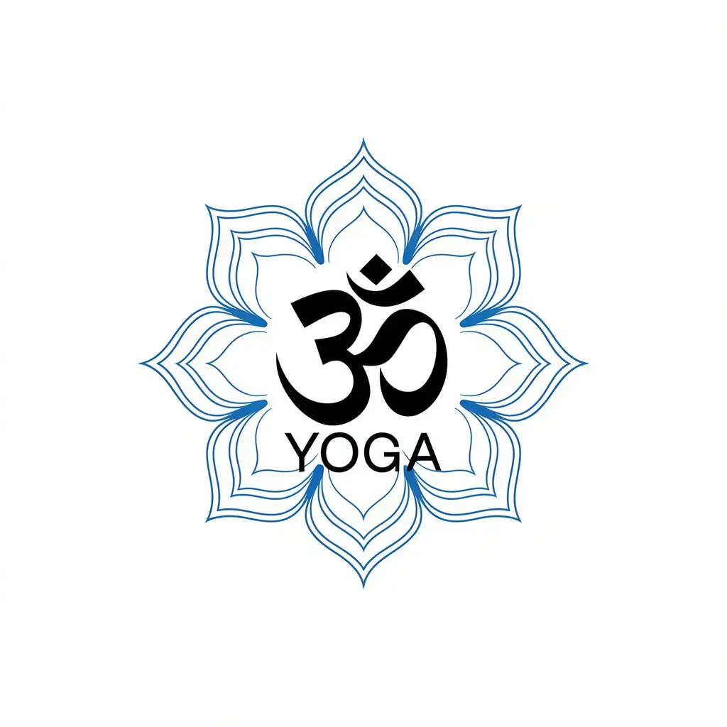 a vector logo design,with the text "yoga", main symbol:om symbol,Moderate,clear background