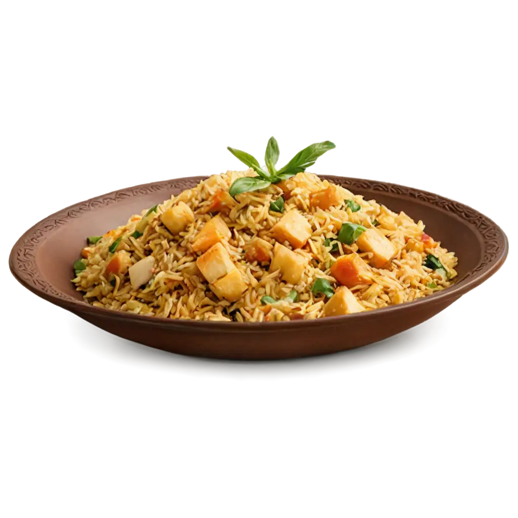 Delicious-Fried-Long-Grain-Basmati-Rice-with-Paneer-HighQuality-PNG-Image