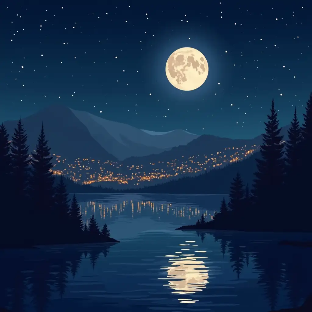 make a day night image in illustration style
