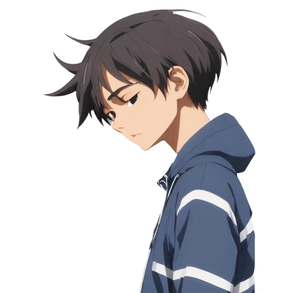 Sad-Anime-Boy-Face-Listening-to-Music-HighQuality-PNG-Image-for-Creative-Use