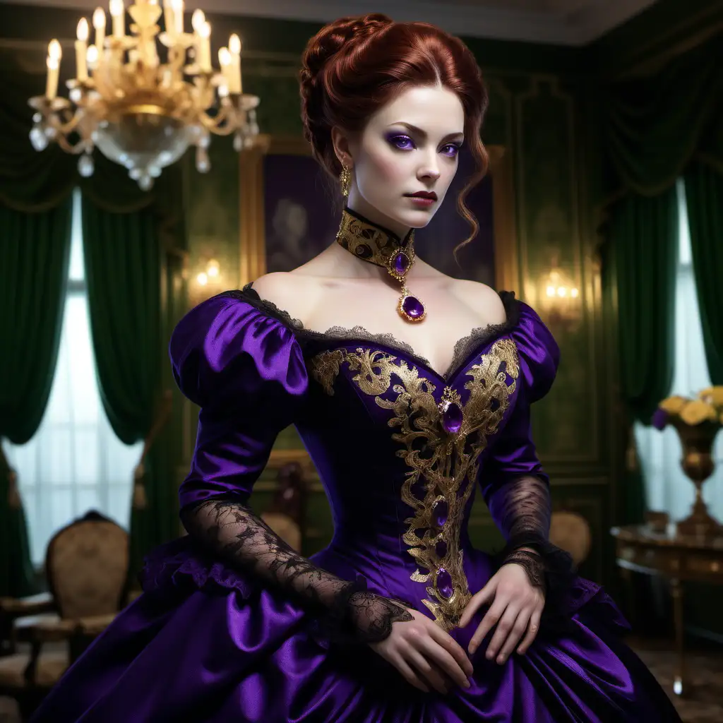 Lady-Dana-Ravencroft-in-a-Royal-Victorian-Gown-with-Amethyst-Choker