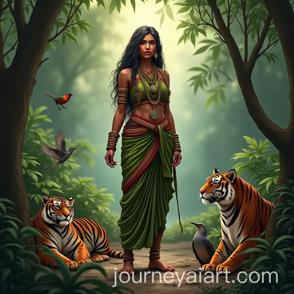 Tribal-Woman-Guardian-in-Lush-Jungle-with-Mystical-Animals