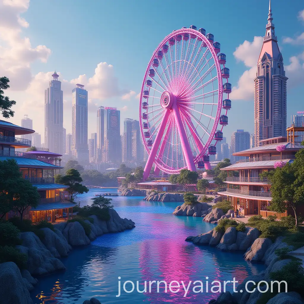 Futuristic-Amusement-Park-with-Advanced-Technology-and-Vibrant-Colors