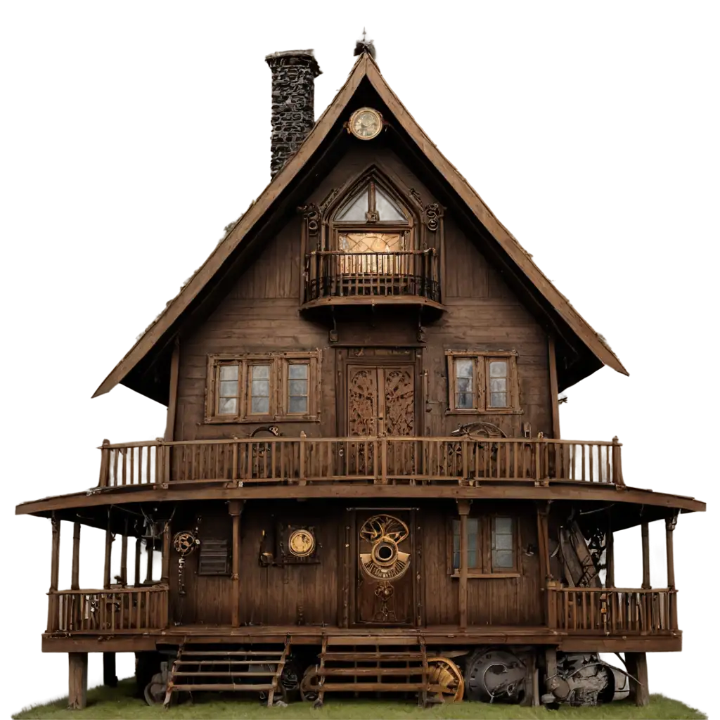 Steampunk-Chalet-PNG-Image-HighQuality-and-Versatile-for-Creative-Projects