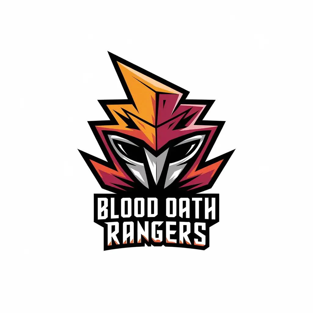 LOGO Design for Blood Oath Rangers Vector with Power Ranger Battle Theme