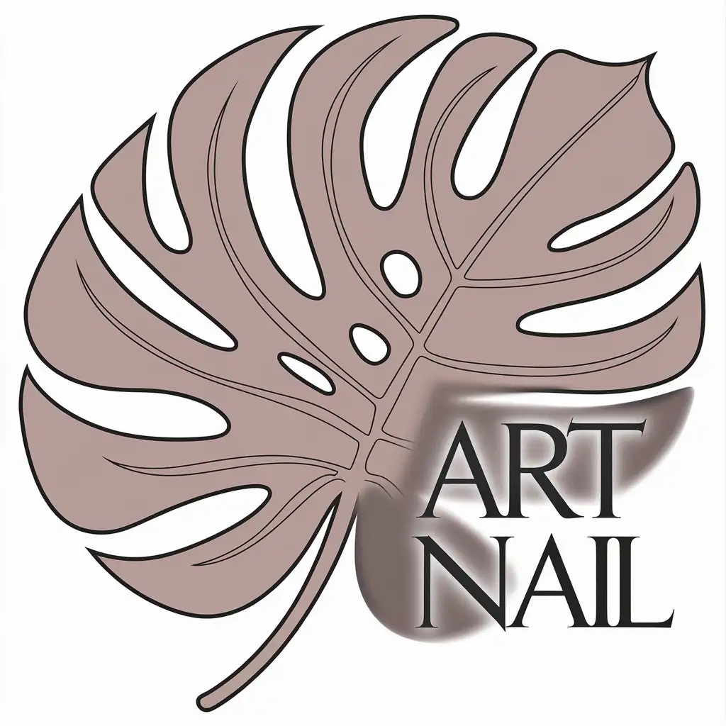 LOGO-Design-for-ART-nail-Monstera-Leaf-Gel-Nail-Industry-with-Modern-Aesthetics