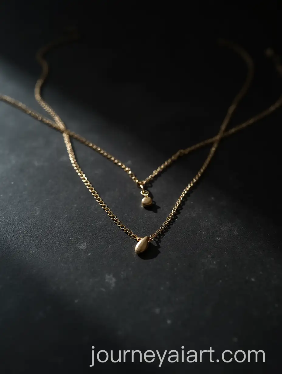 Elegant-Gold-Necklace-with-Subtle-Pendant-on-Dark-Concrete-Surface