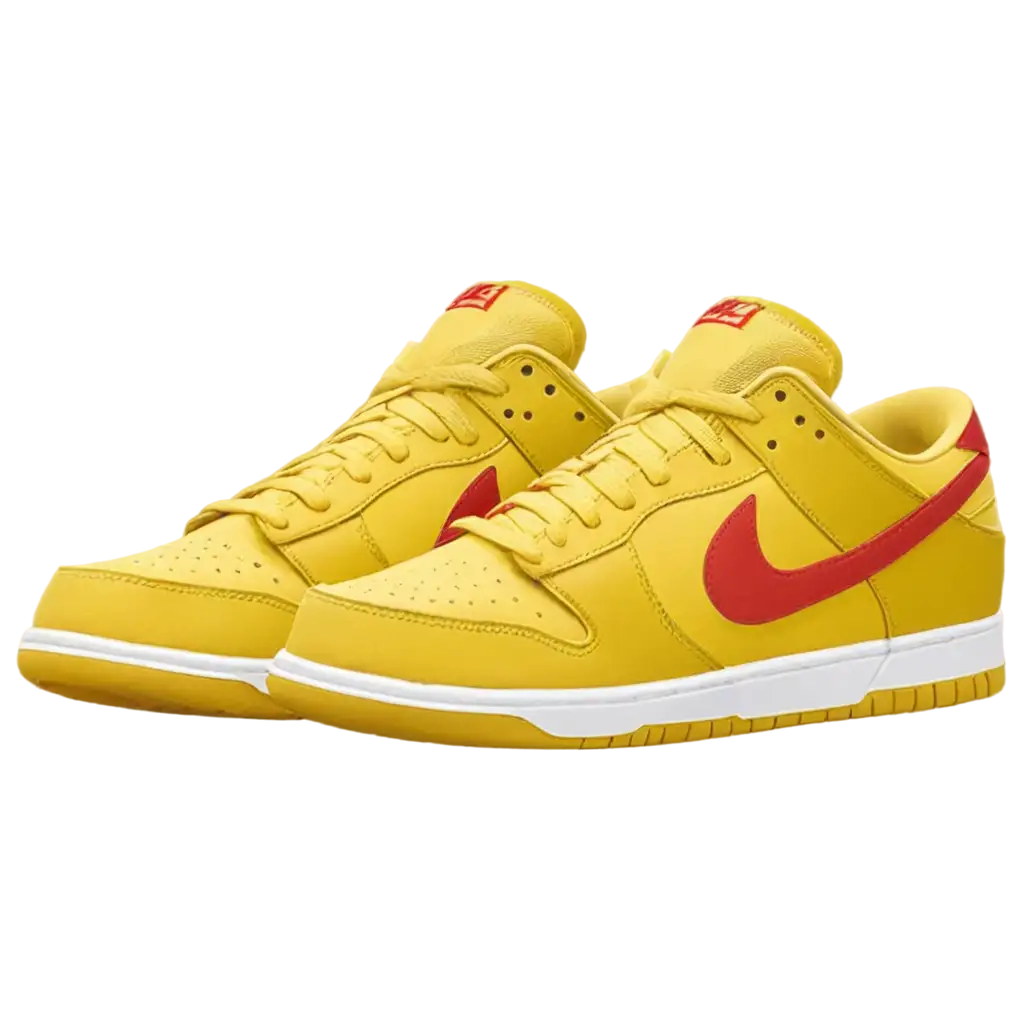 Yellow-Nike-Dunk-Low-PNG-Image-Stylish-Footwear-Art