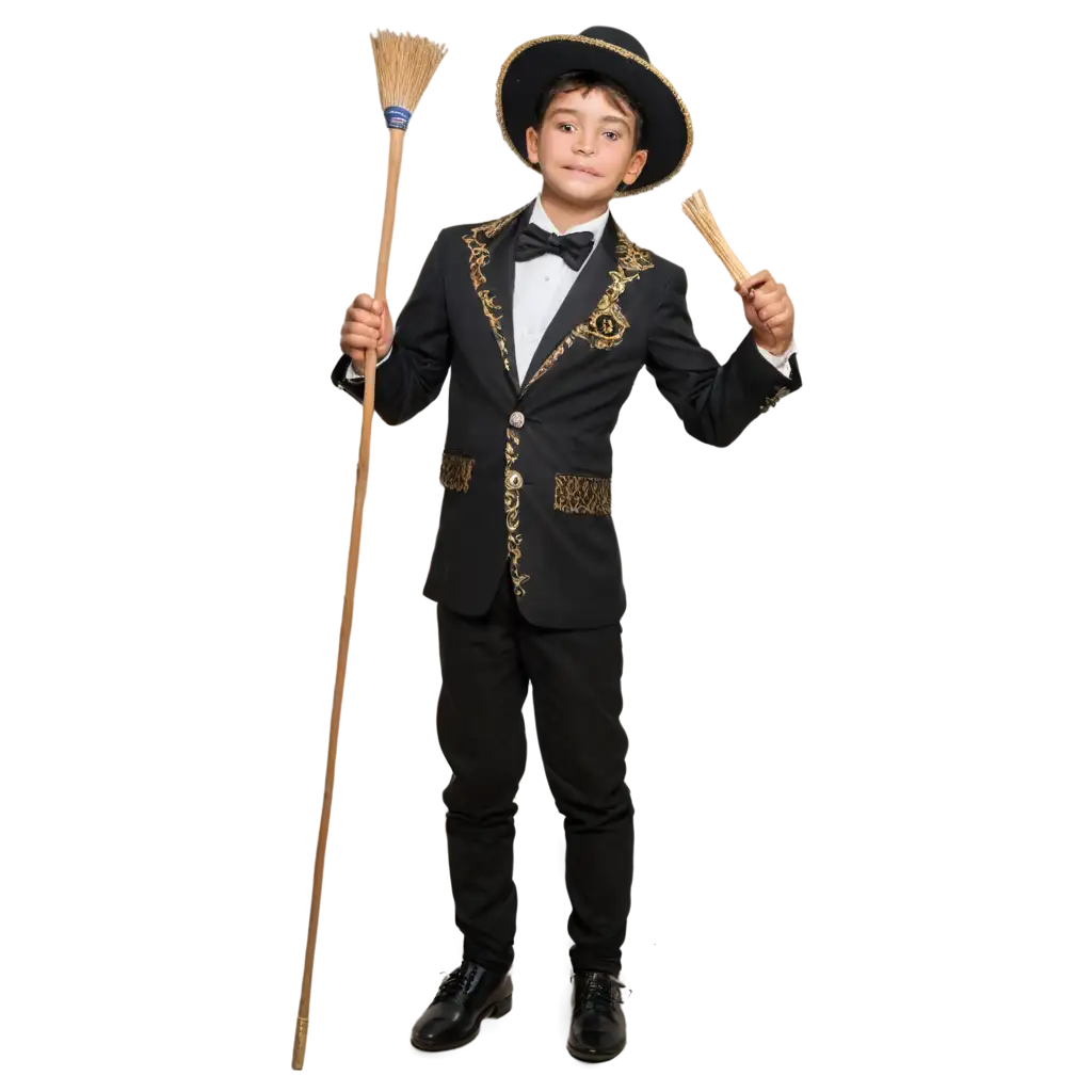 Boy-Dancer-with-Broom-Stick-in-Traditional-Cumbia-Suit-PNG-Image-for-Cultural-Art-and-Performance-Themes