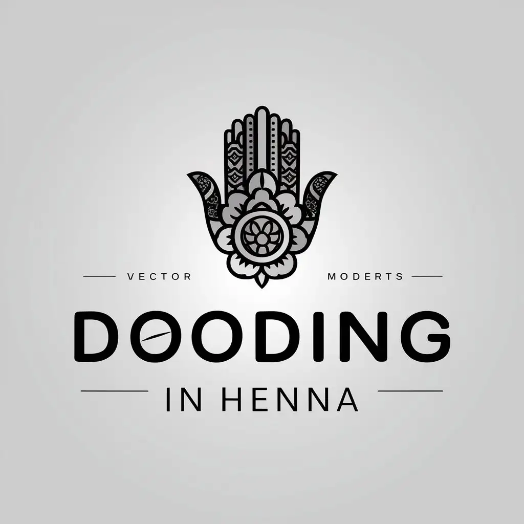 LOGO Design For DOODING IN HENNA Hands Art Henna Vector Logo for Events Industry