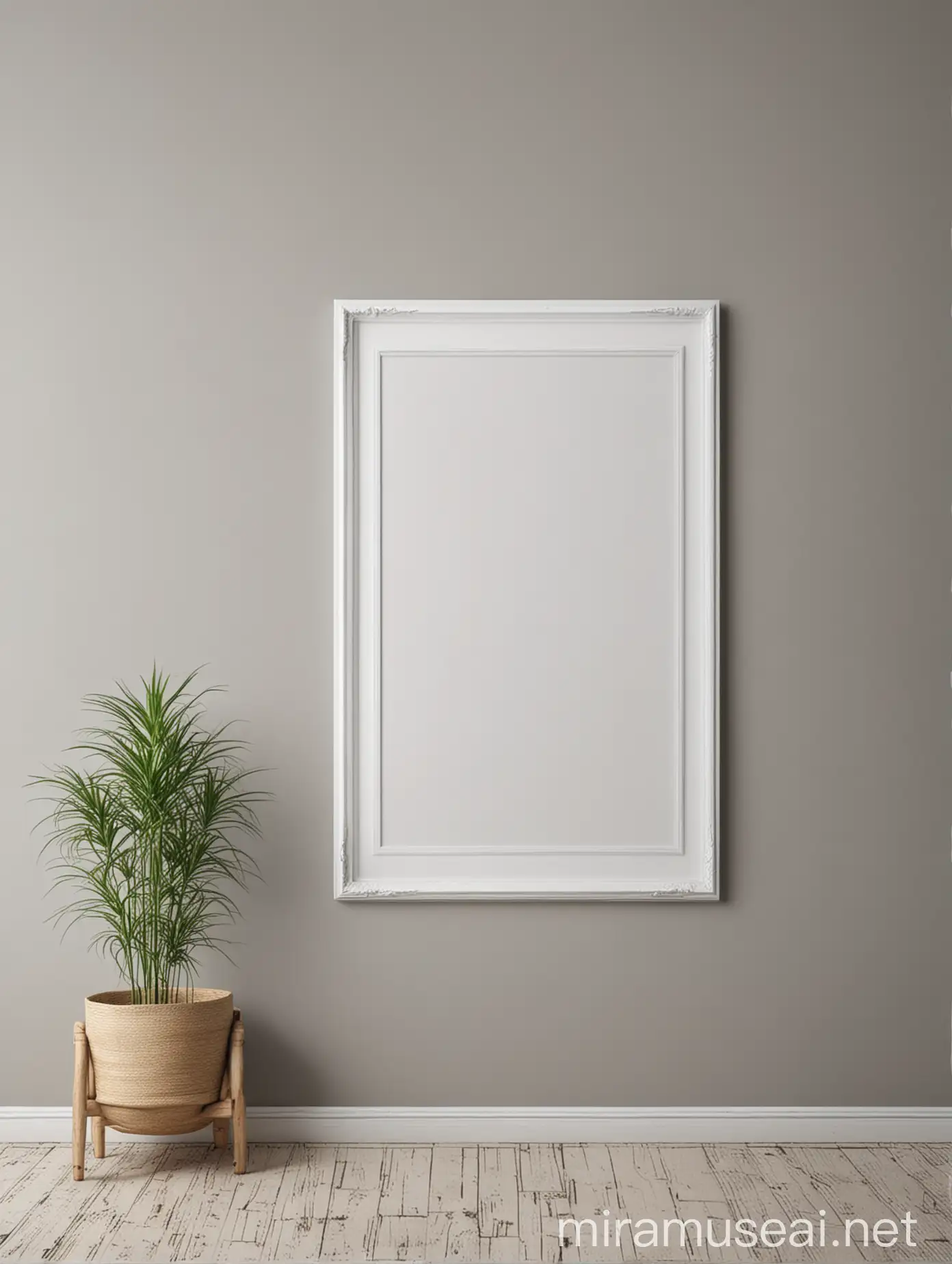 Modern Art Gallery Wall Mockup with White Frames