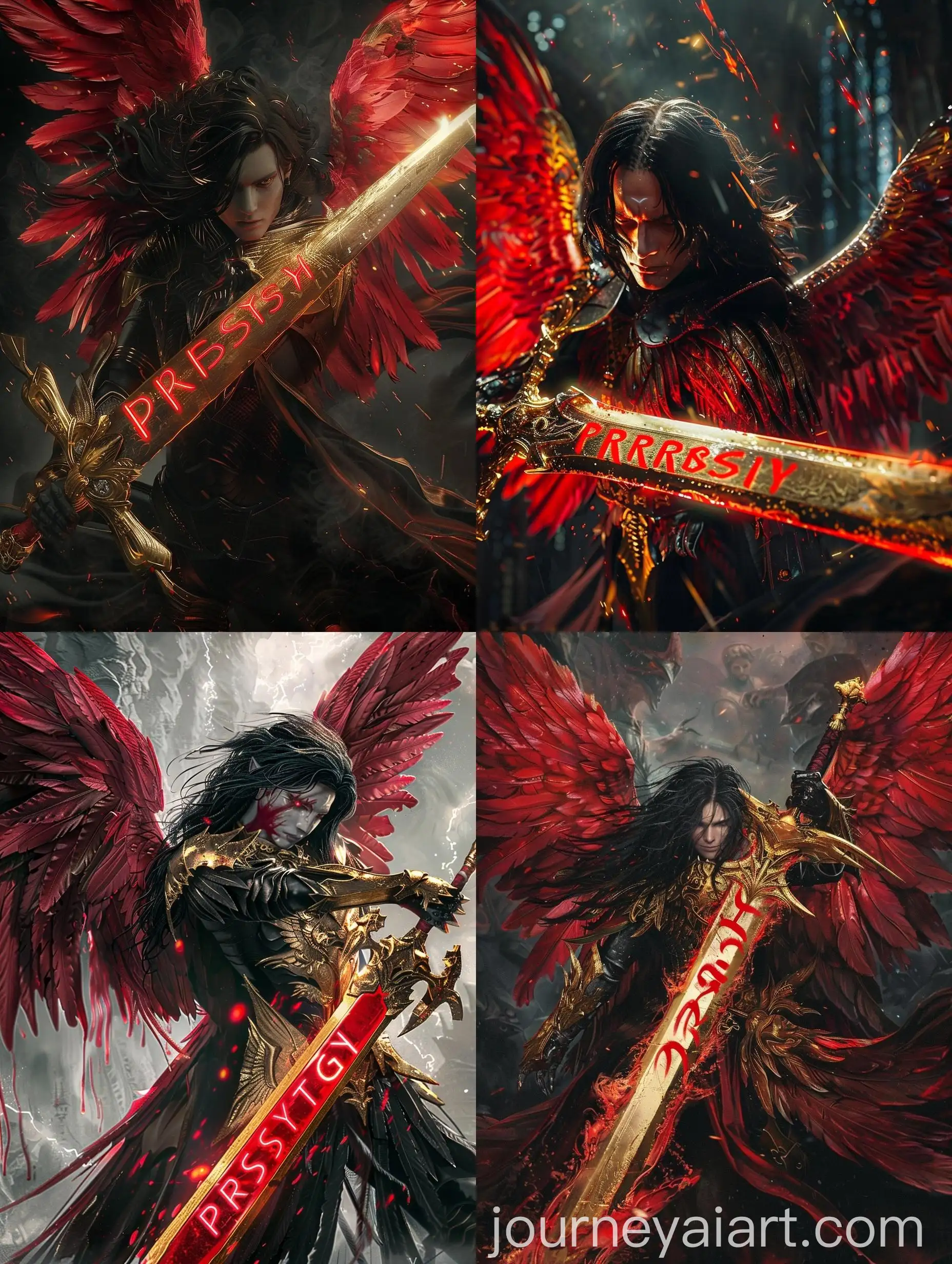 Archangel-with-Red-Wings-and-Golden-Sword-PRESHY-Inscribed-in-Luminous-Red