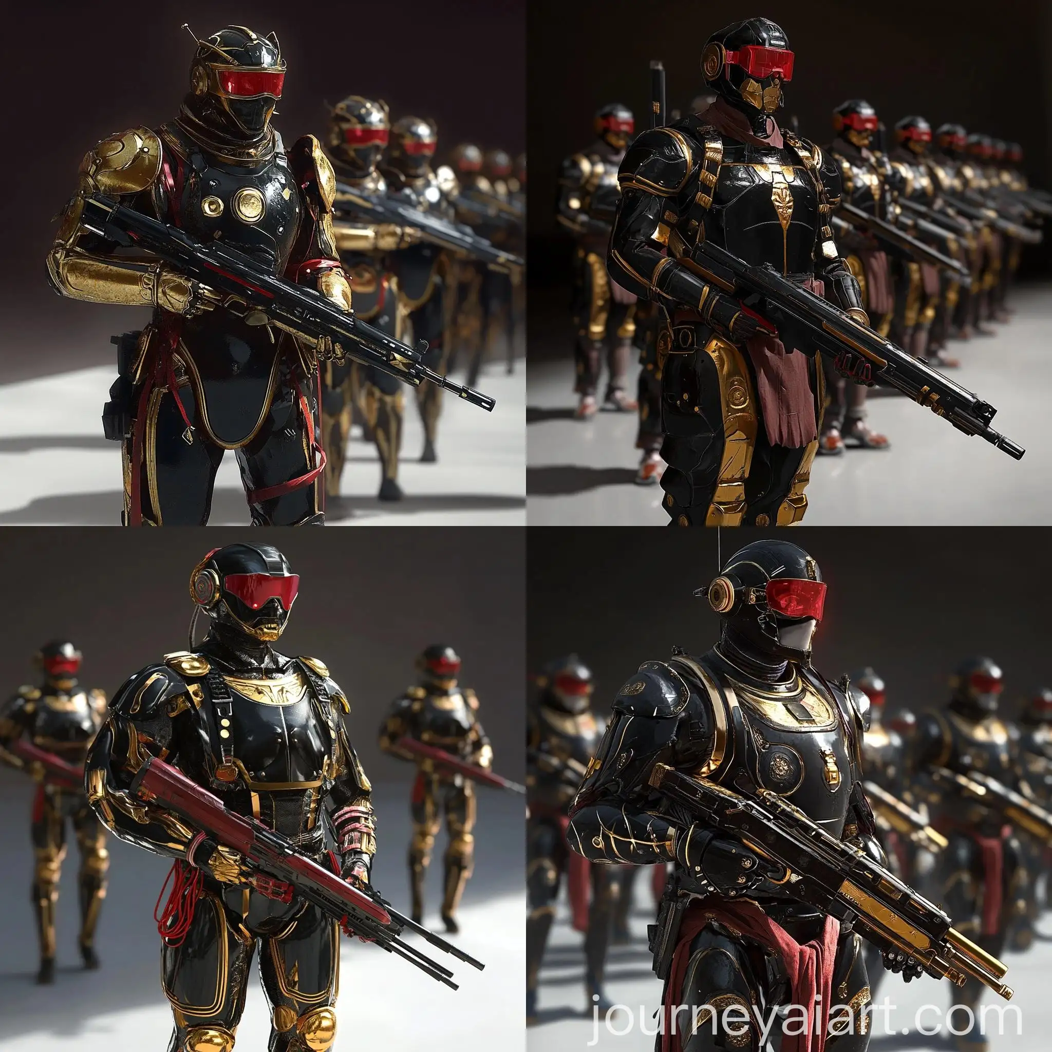 Robot-Army-in-Black-and-Gold-Armor-Marching-with-Rifles