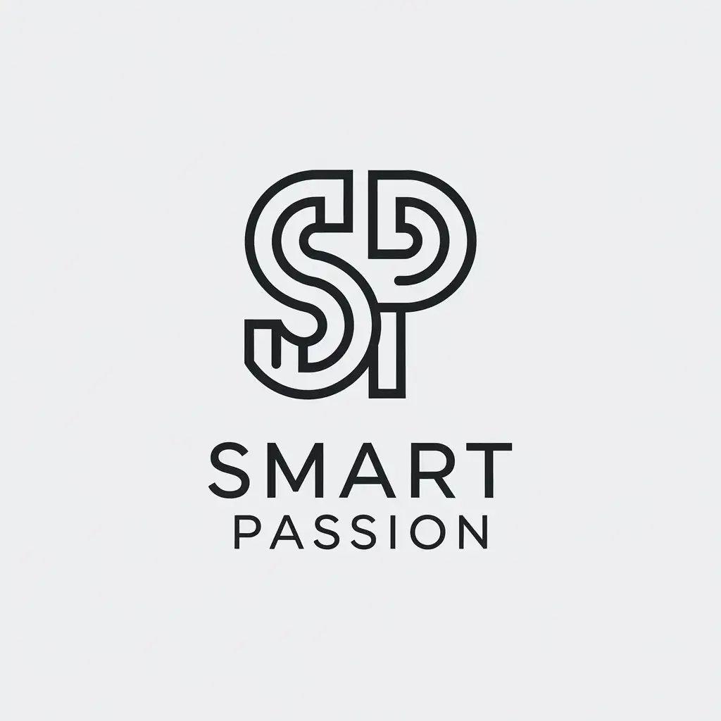 LOGO Design for Smart Passion Minimalist SP Emblem with Clear Background