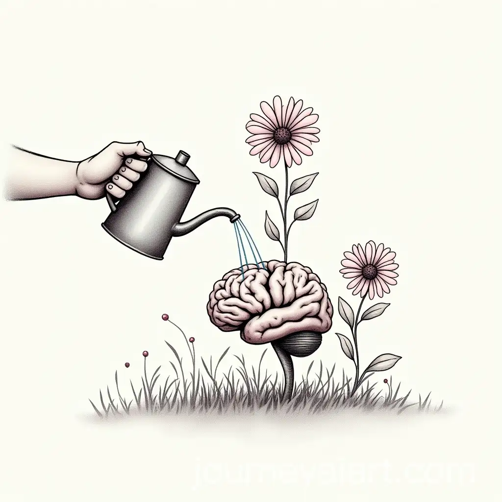 Brain-with-Flowers-Growing-Out-OneLine-Art